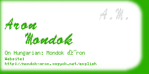 aron mondok business card